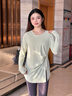 雪茜曼瑜伽服運動(dòng)上衣女速干長(cháng)袖t恤中長(cháng)款遮臀顯瘦透氣普拉提健身服 曬單實(shí)拍圖