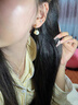 KRISTEN JUDI藍(lán)色耳環(huán)女長款貝母耳釘銀針法式復(fù)古耳飾品小眾輕奢高級(jí)感圓圈耳墜送女友老婆禮物 金色耳環(huán)一對 曬單實(shí)拍圖