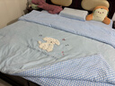 無(wú)印良品高檔牛奶絨床上四件套 冬季保暖加厚法蘭絨1.8米床貼布繡被套200*230cm床單 曬單實(shí)拍圖