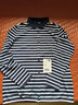 橫行道翻領(lǐng)條紋寬松長(cháng)袖休閑莫代爾棉開(kāi)衫T恤2026新款春裝女衣 藍大白小 XL 曬單實(shí)拍圖