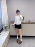 施洛瀾立體釘珠小花加厚毛衣外套女2025秋冬裝新款寬松洋氣針織開(kāi)衫外穿 白色 均碼 建議80-135斤 曬單實(shí)拍圖