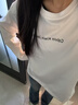 美式高街字母白色長(cháng)袖t恤女早秋季內搭打底衫韓系慵懶松弛感上衣 白色 M 曬單實(shí)拍圖