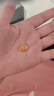 老廟黃金吊墜花絲如意足金小花鎖項鏈有錢(qián)花送女友老婆節日禮物 約0.5g（經(jīng)典禮盒） 曬單實(shí)拍圖