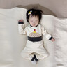 優(yōu)奇嬰兒衣服加絨保暖內衣寶寶秋衣秋褲加絨加厚打底兒童分體套裝冬裝 杏色 80 曬單實(shí)拍圖