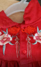優(yōu)奇周歲女寶寶禮服嬰兒衣服公主裙抓周冠衣百日宴紅色蛇年新年連衣裙 曬單實拍圖