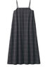 無(wú)印良品（MUJI）女式 易干 平紋 吊帶連衣裙 女裝裙子春季 長(cháng)裙 美拉德 深灰色格紋 L (165/88A) 曬單實(shí)拍圖