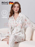 ROVO純棉孕婦春秋月子服睡衣產(chǎn)后哺乳100%純棉開衫套裝喂奶專用居家服 天使兔【帶胸墊】 L（適合于120-140斤） 曬單實拍圖
