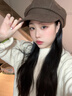 七色紡貝雷帽女秋冬季帽子女八角帽女士報童畫(huà)家帽鴨舌貝雷帽 咖啡色 曬單實(shí)拍圖