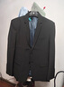 羅蒙（ROMON）潮流韓版西裝外套男士秋冬季新款修身職業(yè)結婚正裝小西服套裝 717黑色【雙扣】 常規 2XL 曬單實(shí)拍圖
