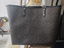 蔻馳（COACH）【品牌直供】女士CITY33大號雙面手提托特包胡桃木拼黑色CBQ38 曬單實(shí)拍圖