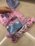 迪士尼（Disney）輪滑鞋兒童溜冰鞋女童初學(xué)者套裝滑輪鞋滑冰旱冰鞋 粉冰雪 L 曬單實(shí)拍圖