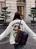 衣品元假兩件刺繡外套女襯衫拼接2025秋冬新款慵懶風(fēng)厚款外套女卡通上衣 米白色 常規 M （80-100斤） 曬單實(shí)拍圖