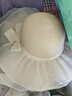 皓梵潔草帽女海邊度假帽子大帽檐夏沙灘帽次日達春秋旅游遮陽(yáng)防曬太陽(yáng)帽 蝴蝶結網(wǎng)紗草帽【米色】55-58cm 曬單實(shí)拍圖