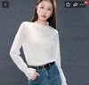 三彩三彩若潮大碼女裝2025冬季新款歐根紗半高領(lǐng)針織衫蝴蝶提花胖MM 奶白色 XL 170/96B 曬單實(shí)拍圖