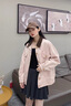 艾珠兒（Aizhuer）粉色麂皮絨工裝外套女春秋2025新款甜美小個子學(xué)院風(fēng)休閑夾克上衣 粉色 M 曬單實拍圖