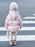 班喜迪女童羽絨服秋冬款2025新款兒童公主外套寶寶洋氣冬季保暖衣服童裝 粉色 120 充絨量：84g 曬單實(shí)拍圖