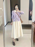 雅黛絲薇連衣裙女裝2025春秋新款衣服套裝氣質(zhì)減齡穿搭中長款針織裙子秋裝 毛衣+半身裙 S 曬單實拍圖