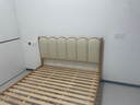源氏木語(yǔ)實(shí)木床橡木家具臥室北歐風(fēng)豎琴床有機皮軟靠床白色雙人大床 軟靠(真皮椰奶白) 1.5*2m 曬單實(shí)拍圖