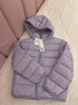 優(yōu)衣庫童裝男童女童高級輕型羽絨連帽外套帽子可拆卸471377 71 淺藍紫色 140 曬單實(shí)拍圖