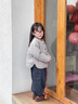 班喜迪女童褲子秋冬款2025新款寶寶加絨休閑長(zhǎng)褲童裝冬裝兒童格子束腳褲 藏青 90 曬單實(shí)拍圖