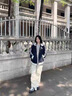 卡圖弛三條杠立領(lǐng)夾克外套男裝秋季條紋拼接oversize衛衣美式高街棒球服 藏青色 XL 【建議120-140斤】 曬單實(shí)拍圖