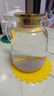 青蘋(píng)果（QINGPINGGUO）家用耐高溫冷水壺大容量玻璃涼水壺冷泡茶壺白開(kāi)水杯裝水扎壺套裝 【升級加厚】胖胖壺金色蓋2140ml 曬單實(shí)拍圖