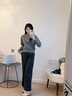 香影灰色毛呢西裝褲女2025冬裝新款含羊毛寬松通勤職場(chǎng)高腰直筒褲 中灰 S 曬單實(shí)拍圖