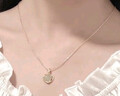 中國黃金（CHINA GOLD）愛(ài)心黃金項鏈女2025新款金鑲玉吊墜女生日禮物女友老婆結婚紀念日 足金玉見(jiàn)你紅瑪瑙吊墜【贈銀鏈】京速達 曬單實(shí)拍圖