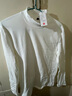 名創(chuàng  )優(yōu)品（MINISO）打底衫男冬季高級感內襯磨毛質(zhì)感半高領(lǐng)加絨長(cháng)袖t恤 白色 XL  曬單實(shí)拍圖
