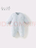 戴維貝拉（DAVE＆BELLA）新生兒針織夾棉爬服冬季新款女寶寶哈衣小童連體服男寶睡衣 藍底印花【現貨】 80cm （建議身高73-80cm） 曬單實(shí)拍圖