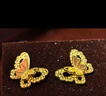 周大生黃金耳飾女5G足金雙層蝴蝶金耳釘生日禮物送女友 小仙蝶 1.54g 曬單實(shí)拍圖