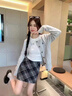 帛芮半身裙子女秋季2025新款毛呢半身裙子短款格子包臀裙短裙A字裙 曬單實(shí)拍圖