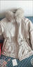 派克服女中長(cháng)款2025新款冬季加厚保暖棉服時(shí)尚收腰加絨棉衣外套潮 氣質(zhì)卡其色 M  建議110斤以下 曬單實(shí)拍圖