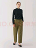 無(wú)印良品（MUJI）女式 起毛羅紋編織半高領(lǐng)長(cháng)袖T恤 上衣打底衫女款內搭春秋女裝 黑色 4A L （165/88A） 曬單實(shí)拍圖