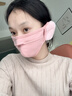 七色紡保暖口罩女秋冬季防風(fēng)防寒護耳口罩女士電動(dòng)車(chē)騎行面罩 粉色 曬單實(shí)拍圖