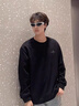 秋冬季加絨加厚衛衣男ins潮寬松男女學(xué)生保暖圓領(lǐng)長(cháng)袖上衣外套1/2 草書(shū)字母白+小耿鬼黑 加絨 【2件裝AA】 XL 建議 120-140斤 曬單實(shí)拍圖