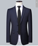 羅蒙（ROMON）西服套裝男士小西裝外套職業(yè)正裝修身休閑伴郎服 藏青色3XL 曬單實(shí)拍圖