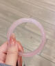 BJYL藕粉手鐲女新中式古風(fēng)人造貓眼石仿玉鐲子桃花粉色白月光手環(huán)飾品 冰藕粉-56mm圈口 曬單實(shí)拍圖