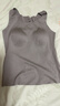 松山棉店小暖羊女士帶杯背心含羊毛打底衣內搭保暖背心 草灰綠 L （推薦110-125斤） 曬單實(shí)拍圖