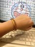 夢(mèng)飾記古法傳承黃金手鐲女實(shí)心素圈金包銀手鐲子送女友媽媽老婆生日禮物 約10克-寬2.5mm-金重0.85g 54圈口（順豐空運 假一賠十） 曬單實(shí)拍圖