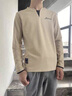 花花公子（PLAYBOY）長(cháng)袖t恤男2025春秋季新款潮流修身休閑V領(lǐng)打底衫男時(shí)尚百搭上衣男 卡其 XL 曬單實(shí)拍圖