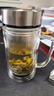 富光雙層玻璃杯透明茶杯辦公杯把手大容量男高硼硅水杯子生日送禮物 本色 560ml【升級抗菌加厚 曬單實(shí)拍圖