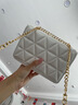 星舵時(shí)尚高級質(zhì)感包包小包菱格2025新款鏈條單肩百搭斜挎包小方包 白色 曬單實(shí)拍圖