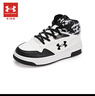 安德瑪（Under Armour）兒童板鞋男女童休閑板鞋冬款防撞耐磨兒童中幫運動(dòng)板鞋2441308 白/黑 39 曬單實(shí)拍圖