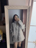 她芙（tafu）品牌女裝皮草外套女2025秋冬新款立領(lǐng)羊羔絨加厚皮毛一體毛毛大衣 灰色加絨加厚 M 曬單實(shí)拍圖