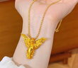 寓銀匠金店同款金包銀點(diǎn)鉆守護(hù)天使吊墜祈禱女神像精致項(xiàng)鏈送女友禮物 鑲鉆天使之翼吊墜 總重約12克*包金0.8克 曬單實(shí)拍圖