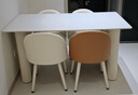 左客左家（ZUOKEZUOJIA）奶油風(fēng)純白巖板餐桌家用小戶(hù)型現代簡(jiǎn)約輕奢網(wǎng)紅長(cháng)方形餐桌椅組合 1.4米+純肉色皮革椅| 一桌四椅 曬單實(shí)拍圖