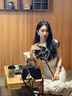 CinvaiKrose【趙昭儀同款】包包女包2025新款手提保齡球包單肩斜挎包生日禮物 咖啡色【送女友老婆女生禮物走心】 曬單實(shí)拍圖