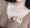 bhiodha銀藍(lán)色水晶項鏈女托帕石水滴精致輕奢小眾吊墜生日禮物送女朋友 執(zhí)子之手送小熊玫瑰禮盒 曬單實拍圖