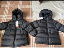 保姆鵝  兒童羽絨服寶寶中長(zhǎng)款護(hù)臉加厚鴨絨外套防風(fēng)保暖童裝冬裝 炭黑 140 曬單實(shí)拍圖